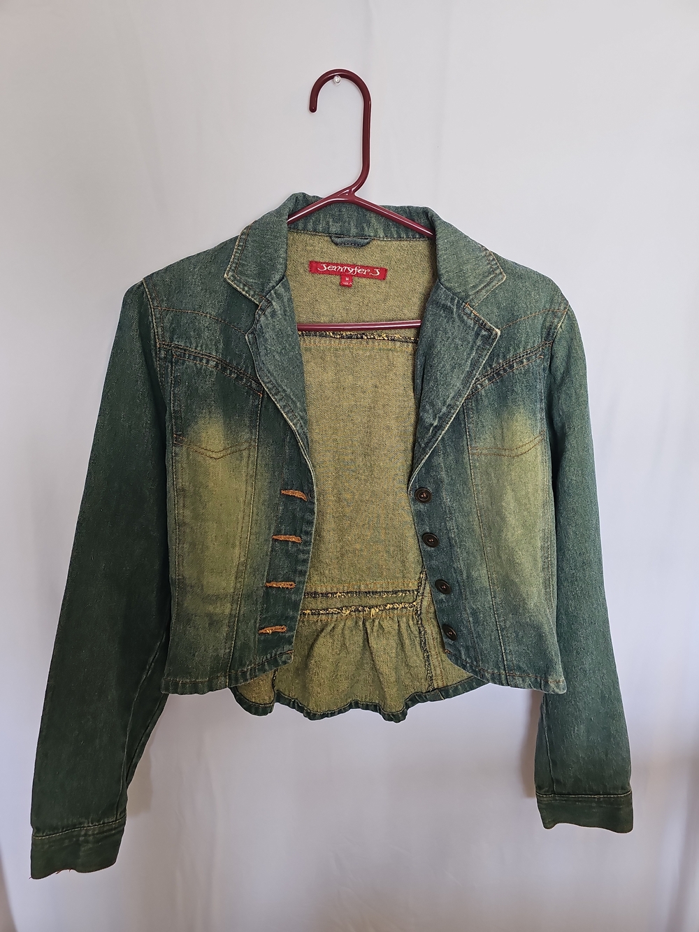 Sennyfer Medium Blue Denim Jacket with Peplum Waist - Sennyfer